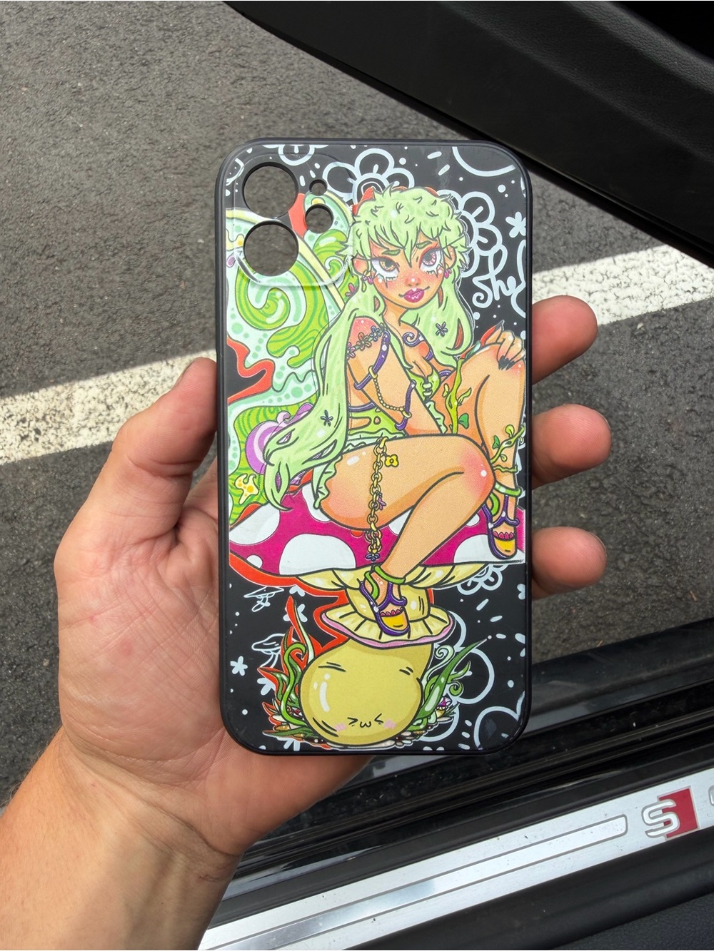 Green Anime Mushroom Art Phone Case - Stylish Protective Cover